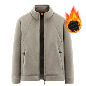 Fleece Stand Collar Jacket - Winter Casual Coat 1