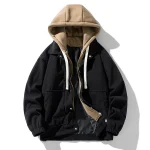 Hooded Corduroy Work Jacket   Casual  Warm 3 | PricZone