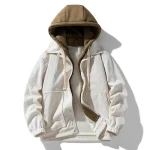Hooded Corduroy Work Jacket   Casual  Warm 4 | PricZone