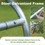 Large Metal Chicken Coop Walk in Poultry Cage with Waterproof Cover 3 | PricZone