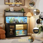55 75 Gallon Aquarium Stand with LED Light  Storage 3 | PricZone