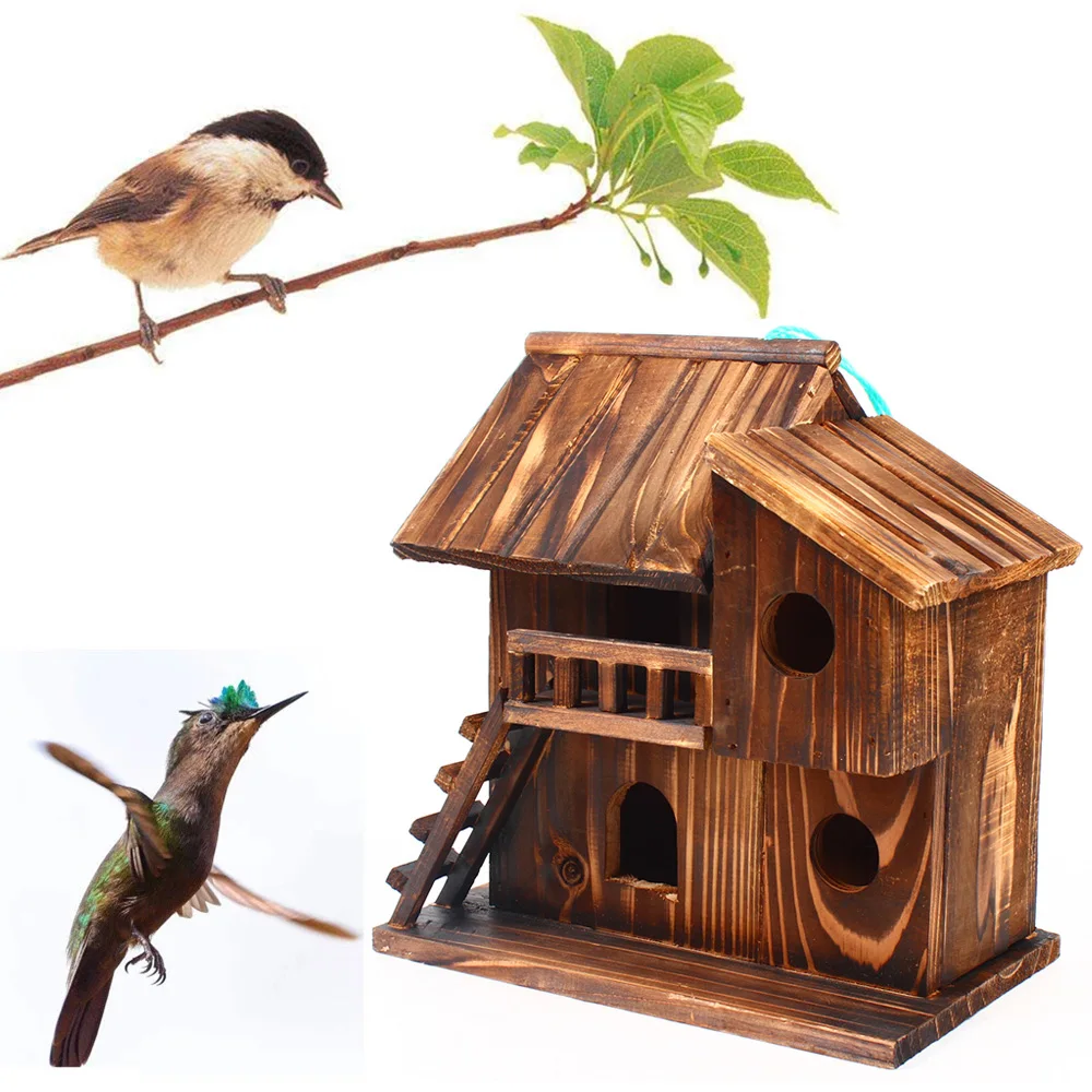 Outdoor Wooden Hanging Cage House for Birds and Squirrels 3 | PricZone Outdoor Wooden Hanging Cage House for Birds and Squirrels 3 | PricZone