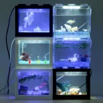 USB Mini Aquarium Fish Tank with LED Lamp Light Office Desktop Tea Table Decoration Accessories Shrimp supplies aquarium 3 | PricZone