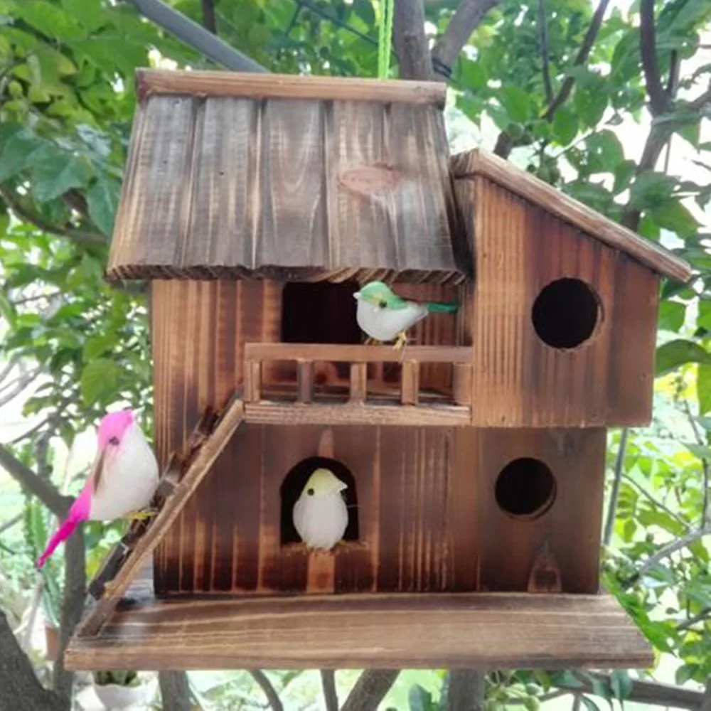 Outdoor Wooden Hanging Cage House for Birds and Squirrels 2 | PricZone Outdoor Wooden Hanging Cage House for Birds and Squirrels 2 | PricZone