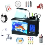 LED Mini Fish Tank Aquarium with Clock and Display 2 | PricZone