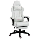 White Racing Gaming Chair with Padded Arms and PU Leather 1 | PricZone White Racing Gaming Chair with Padded Arms and PU Leather 1 | PricZone