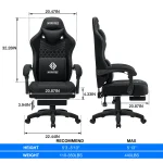 Ergonomic Gaming Office Chair with Footrest  Speakers 6 | PricZone