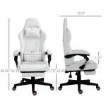 White Racing Gaming Chair with Padded Arms and PU Leather 4 | PricZone White Racing Gaming Chair with Padded Arms and PU Leather 4 | PricZone