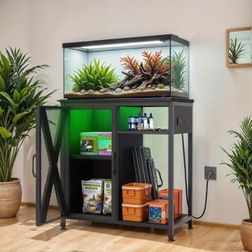 30 Gallon Metal Wood Aquarium Stand with Outlet 1 | PricZone