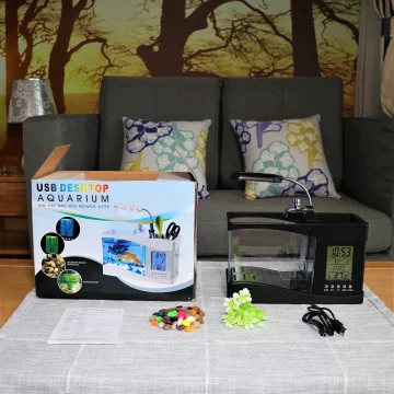 LED Mini Fish Tank Aquarium with Clock and Display 1 | PricZone