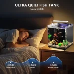 Small Rimless Fish Tank Starter Kit with Filter and LED 6 | PricZone