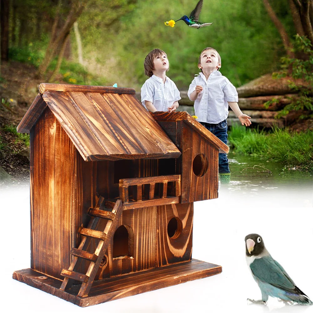 Outdoor Wooden Hanging Cage House for Birds and Squirrels 4 | PricZone Outdoor Wooden Hanging Cage House for Birds and Squirrels 4 | PricZone