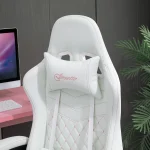 White Racing Gaming Chair with Padded Arms and PU Leather 5 | PricZone White Racing Gaming Chair with Padded Arms and PU Leather 5 | PricZone