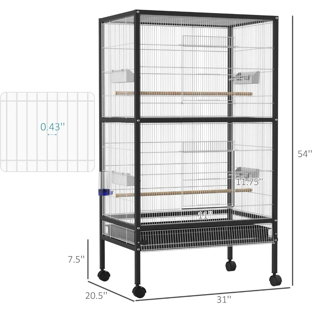 54inch Rolling Flight Cage Extra Large Bird House 3 | PricZone 54 inch Rolling Flight Cage Extra Large Bird House 3 | PricZone
