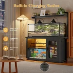 55 75 Gallon Aquarium Stand with LED Light  Storage 4 | PricZone