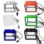 USB Mini Aquarium Fish Tank with LED Lamp Light Office Desktop Tea Table Decoration Accessories Shrimp supplies aquarium 2 | PricZone