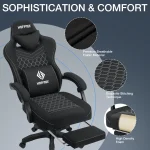 Ergonomic Gaming Office Chair with Footrest  Speakers 2 | PricZone