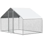 Large Metal Chicken Coop Walk in Poultry Cage with Waterproof Cover 6 | PricZone