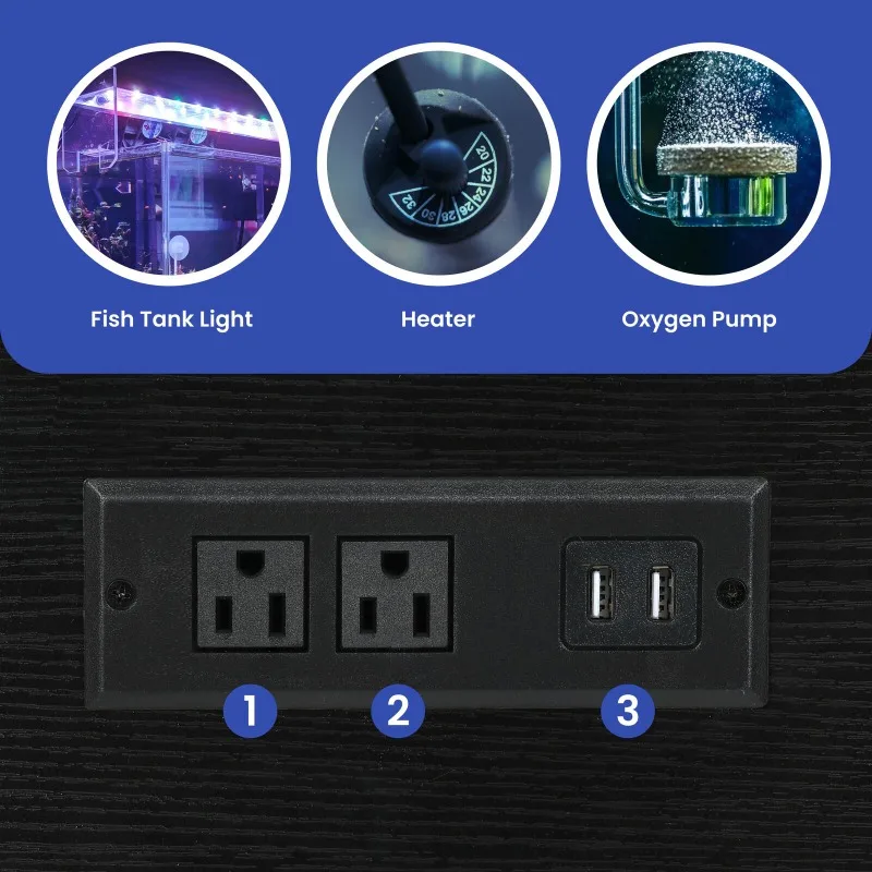 30 Gallon Metal Wood Aquarium Stand with Outlet 4 | PricZone 30 Gallon Metal Wood Aquarium Stand with Outlet 4 | PricZone