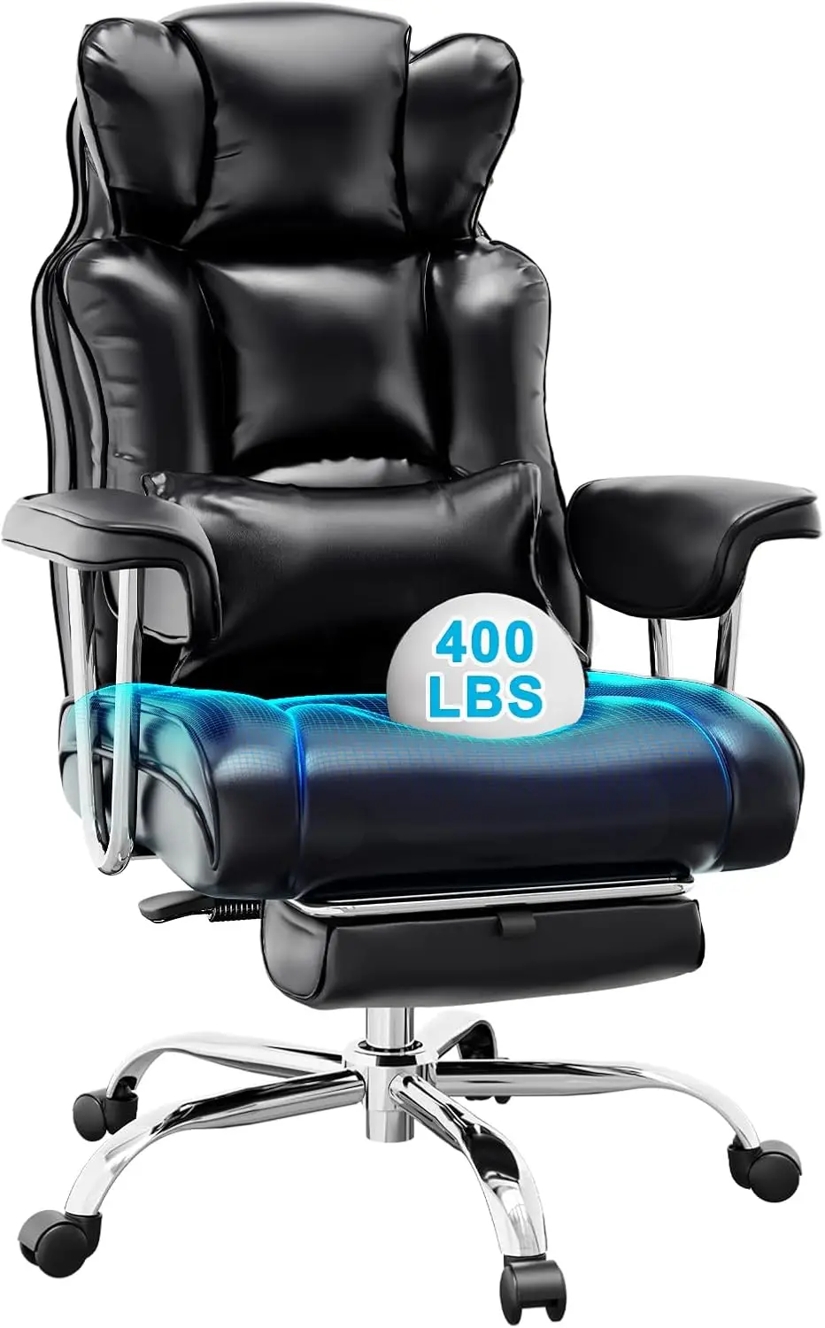 Big and Tall Reclining Office Chair with Footrest 1 | PricZone Big and Tall Reclining Office Chair with Footrest 1 | PricZone