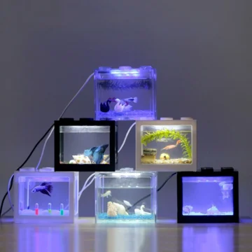 USB Mini Aquarium Fish Tank with LED Lamp Light Office Desktop Tea Table Decoration Accessories Shrimp supplies aquarium 1 | PricZone