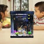 Glass Fish Tank Starter Kit 435 Gallon Betta Desktop Aquarium Mini Bowl Shrimp with LED Pump Oxygen Pump Air Intake Water 6 | PricZone