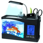 LED Mini Fish Tank Aquarium with Clock and Display 5 | PricZone