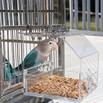No Mess Acrylic Parrot Feeder for Small Birds 2 | PricZone