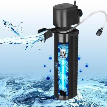 Aquarium Filter for 40 150 Gallon Tank U V Fish Tank Green Clean Machine Submersible Powerful Pump Canister Filter 400GPH 1 | PricZone