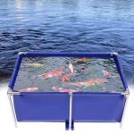 Blue Cuboid Canvas Fish Pond Aquarium Fish Water Tank Coating Koi Breeding Pond 1 | PricZone