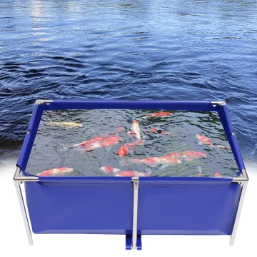 Blue Cuboid Canvas Fish Pond Aquarium Fish Water Tank Coating Koi Breeding Pond 1 | PricZone