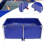 Blue Cuboid Canvas Fish Pond Aquarium Fish Water Tank Coating Koi Breeding Pond 3 | PricZone