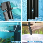 Aquarium Filter for 40 150 Gallon Tank U V Fish Tank Green Clean Machine Submersible Powerful Pump Canister Filter 400GPH 5 | PricZone