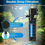 Aquarium Filter for 40 150 Gallon Tank U V Fish Tank Green Clean Machine Submersible Powerful Pump Canister Filter 400GPH 3 | PricZone