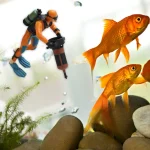 Cute Resin Frogman Aquarium Ornaments Interesting Floating Decoration Simulated Mini Diver Fish Tank Aquarium Accessories 5 | PricZone