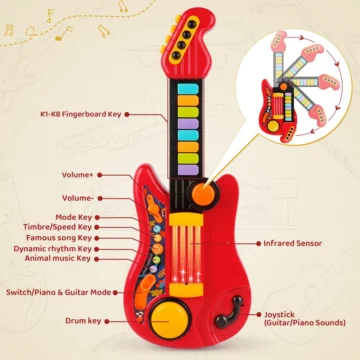 2 in 1 Electric Toy Guitar and Piano for Kids 2 | PricZone