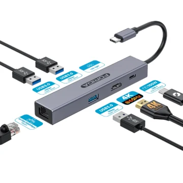 Forida 6 Port USB C Hub with HDMI and Ethernet 1