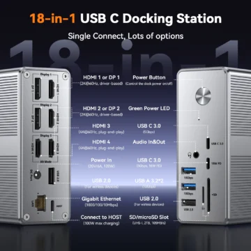 TobenONE Quad Monitor USB C Docking Station 2 | PricZone