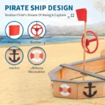 Pirate Ship Wooden Sandbox with Bench Seats 3 | PricZone Pirate Ship Wooden Sandbox with Bench Seats 3 | PricZone