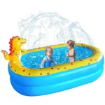 Dinosaur Kiddie Pool with Sprinkler Inflatable Summer Fun Water Play Mat Children Outdoor Indoor Ages 2 Above 2 | PricZone