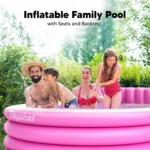 Pink Inflatable Round Backyard Pool 88x85x21 2 | PricZone