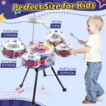 Kids Blue Drum Set with Stool and Drumsticks 5 | PricZone
