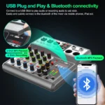 Aveek 5 Channel USB Bluetooth Audio Mixer Console 3 | PricZone