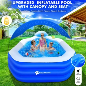 Large Inflatable Pool with Canopy and Seat 2 | PricZone