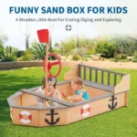 Pirate Ship Wooden Sandbox with Bench Seats 2 | PricZone Pirate Ship Wooden Sandbox with Bench Seats 2 | PricZone