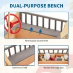 Pirate Ship Wooden Sandbox with Bench Seats 5 | PricZone Pirate Ship Wooden Sandbox with Bench Seats 5 | PricZone