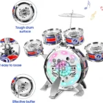 Mini Jazz Drum Set with LED and Stool for Kids 4 | PricZone