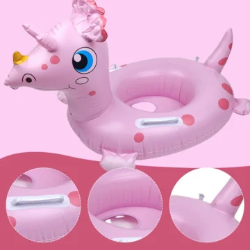 Cute Dinosaur Swim Ring Pool Toy with Handles 1