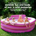 Pink Inflatable Round Backyard Pool 88x85x21 4 | PricZone