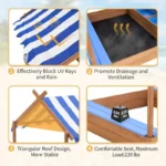 Large Wooden Sandbox with Roof for Kids 5 | PricZone